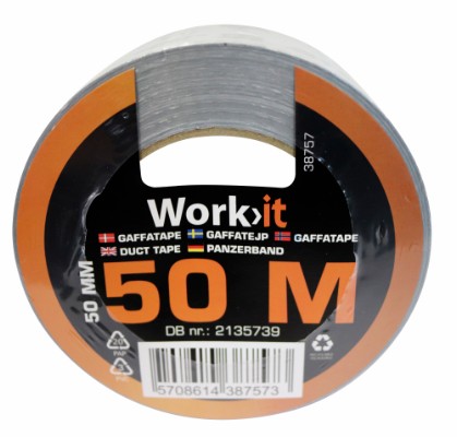 Work>it® duct tape 50 mm × 50 m grey