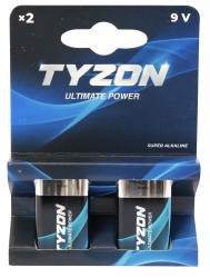 Tyzon 9 V Super Alkaline batteries 2-pack.