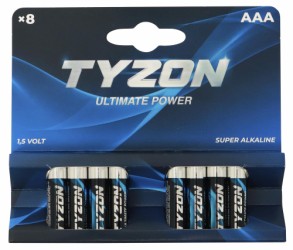 Tyzon 1.5 V AAA alkaline batteries 8-pack