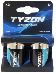 Tyzon D Super alkaline 1.5 V battery 2-pack