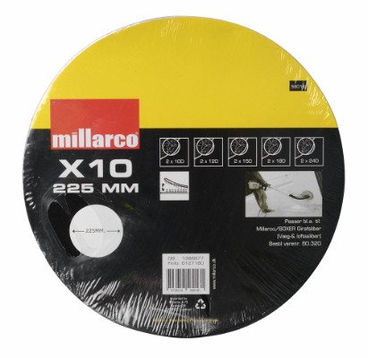 Millarco® grinding paper for drywall sander 225 mm 10-pack