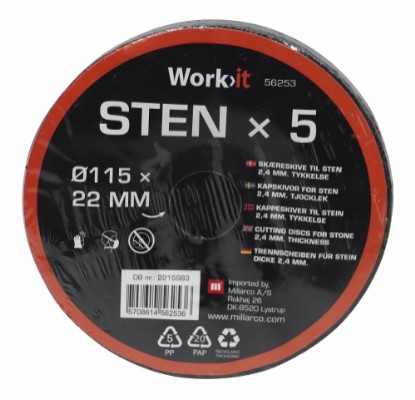 Work>it® cutting disc for stone Ø115 x 22 mm 5-pack