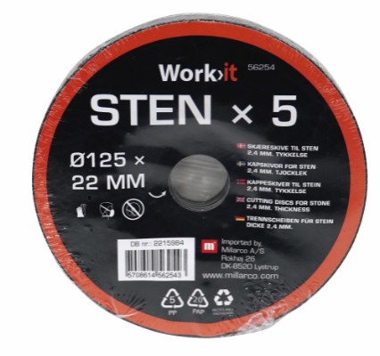 Work>it® cutting disc for stone Ø125 x 22 mm 5-pack