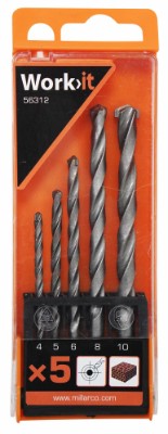 Work>it® concrete and brick drill set 4-5-6-8-10 mm