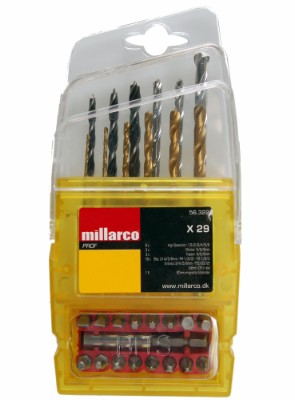 Millarco® combi drill bit set with bits  29 pcs.