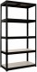 HOME It® steel shelf unit with 5 shelves 1800×900×450 mm black