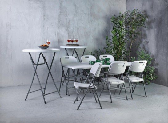 Enjoy>it® luxury folding chair 45 × 50 × 88 cm white/grey