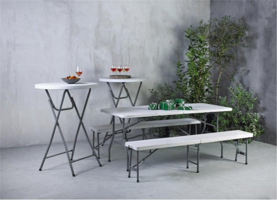 Enjoy>it® folding table 180x74x74 cm white/grey