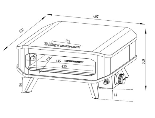 Cozze® 17” gas pizza oven with pizza stone 8.0 kW - DE - AU
