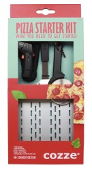 Cozze® gift set with pizza peel, thermometer & pizza cutter, 3 pieces