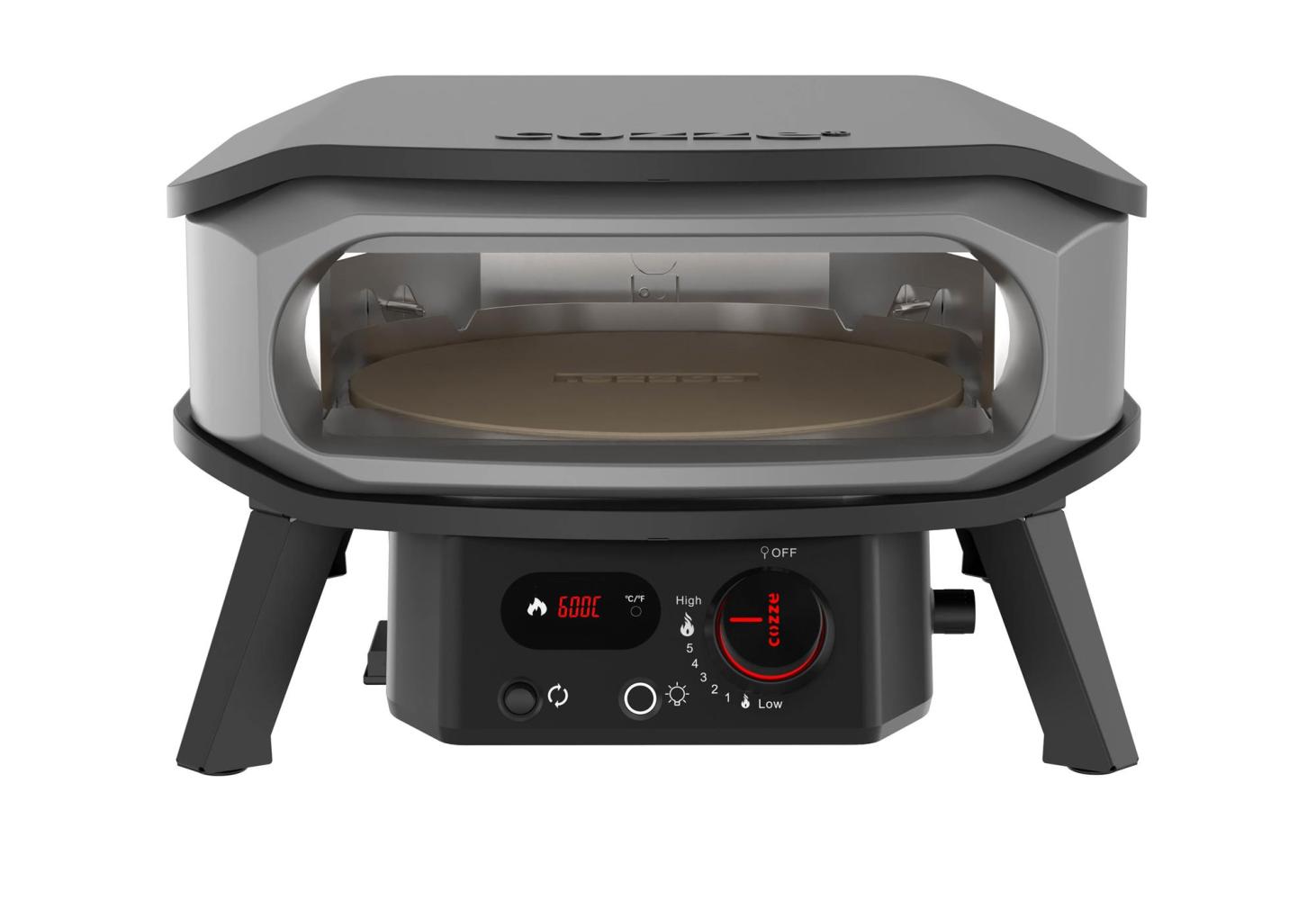 Four à Pizza électrique Cozze ROTATE 17" - Pierre Tournante Incluse, 2200 W, 230 V - Cuisson 2 Min, Thermostat Réglable - Pour Pizzas Croustillantes