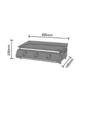 Cozze® G-700 Plancha, 3 Gas burners, 30mbar