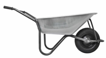 Home it® builder’s wheelbarrow with pneumatic rubber wheel and hammered finish 110 litres