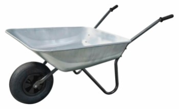 Home it® garden wheelbarrow with pneumatic rubber wheel and hammered finish 80 litres