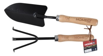 HOME it® set consisting of hand trowel & plant cultivator with wooden handles