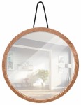 Home>it® mirror with wooden frame Ø20.5 cm natural oak