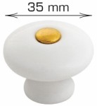 Home>it® Porcelain knob 35 x 30 mm white/gold