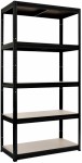 Work>it® steel shelf unit with 5 shelves 1800×900×450 mm black