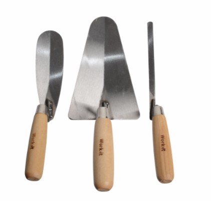 Work>it® bricklayer’s tool set with wooden handle 3 pcs.