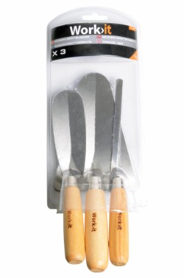 Work>it® bricklayer’s tool set with wooden handle 3 pcs.