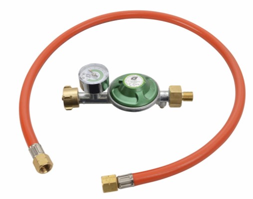 Cozze® regulator set with regulator and manometer, 1.1 metre hose and clamp DK/NO/EU